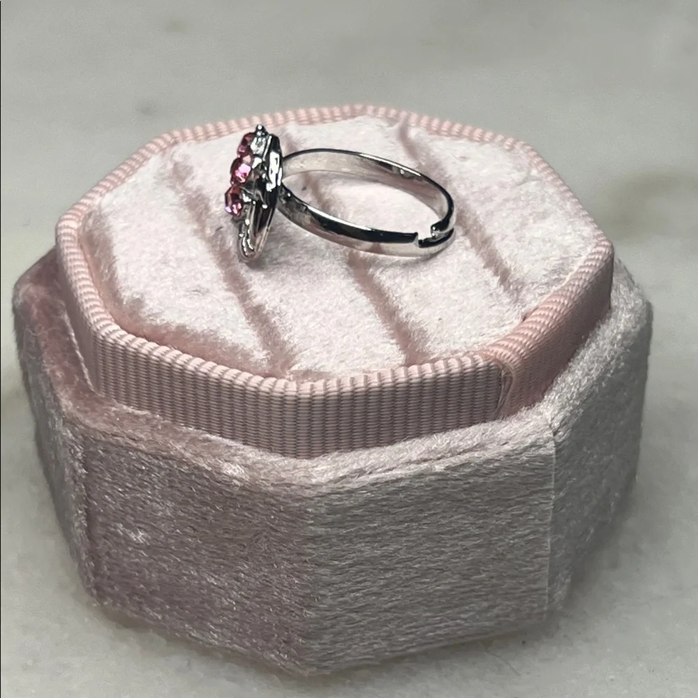 Artisan Pink Cluster Flower Moon Ring